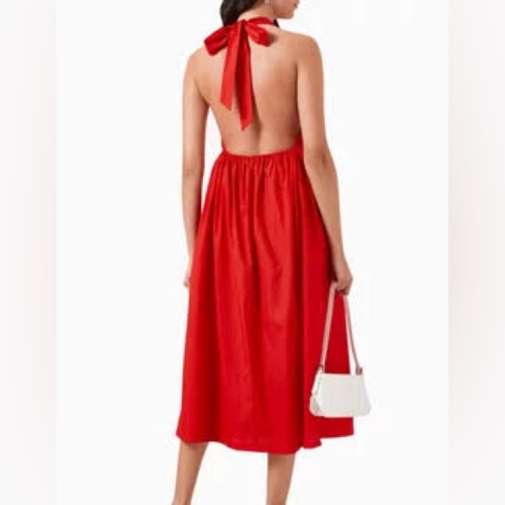Never Fully Dressed Vibrant Red Backless Dress NWT - image 3
